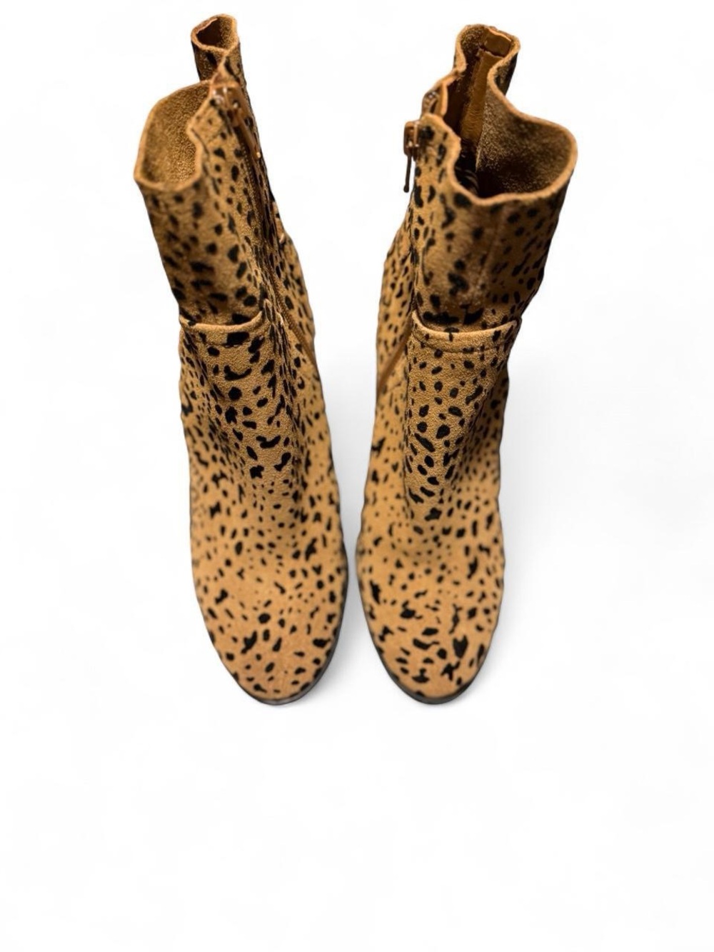Gibson Latimer Tan Leopard-Print Ankle Booties